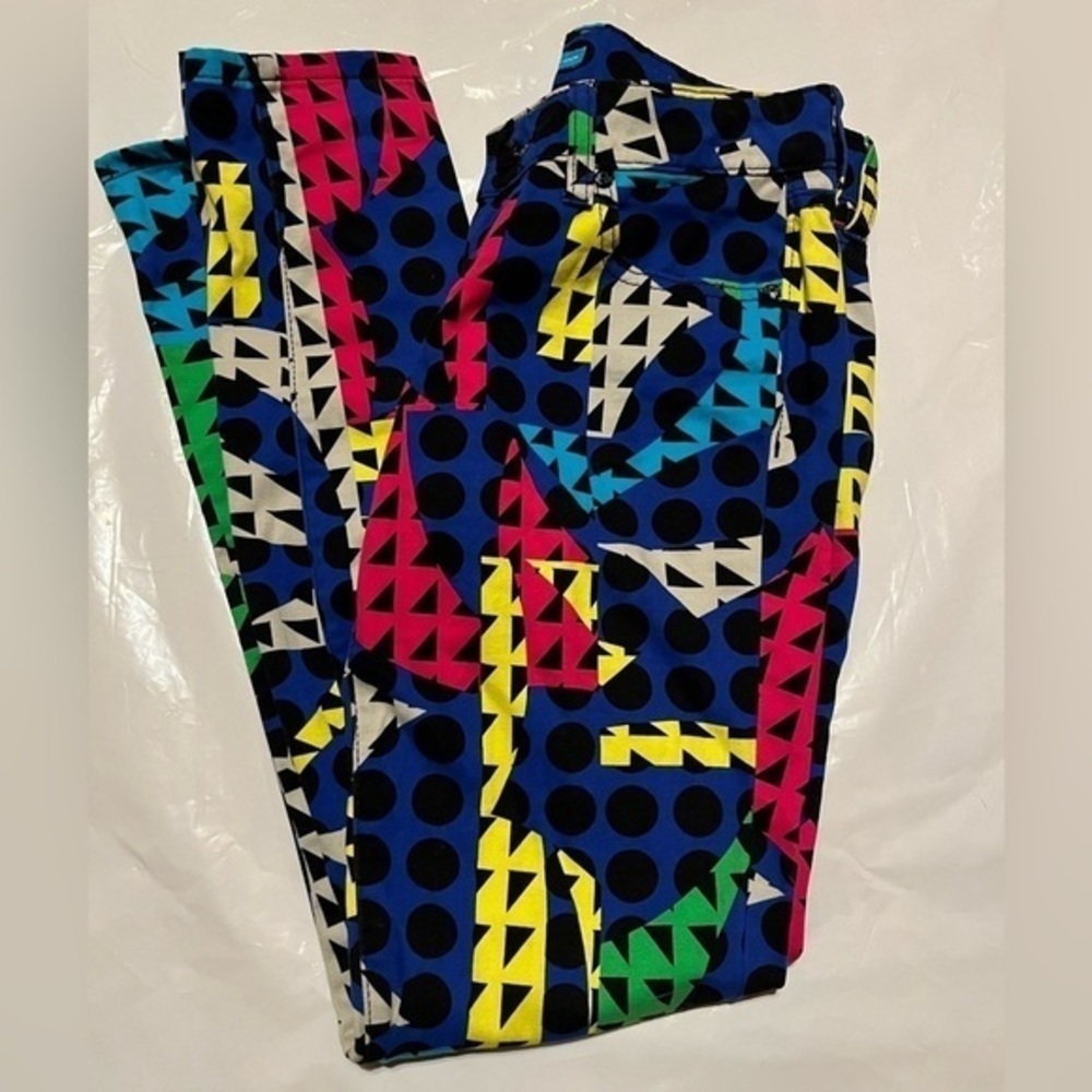 L’amour Nanette Lepore Denim Legging Funky Colors and Patterns Size 7 Juniors